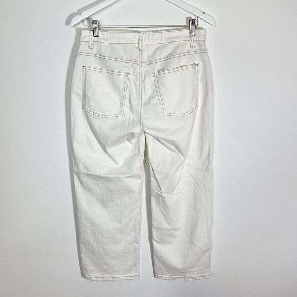 Eileen Fisher White Straight Leg Organic Cotton Jeans - Picture 3 of 8
